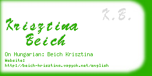 krisztina beich business card